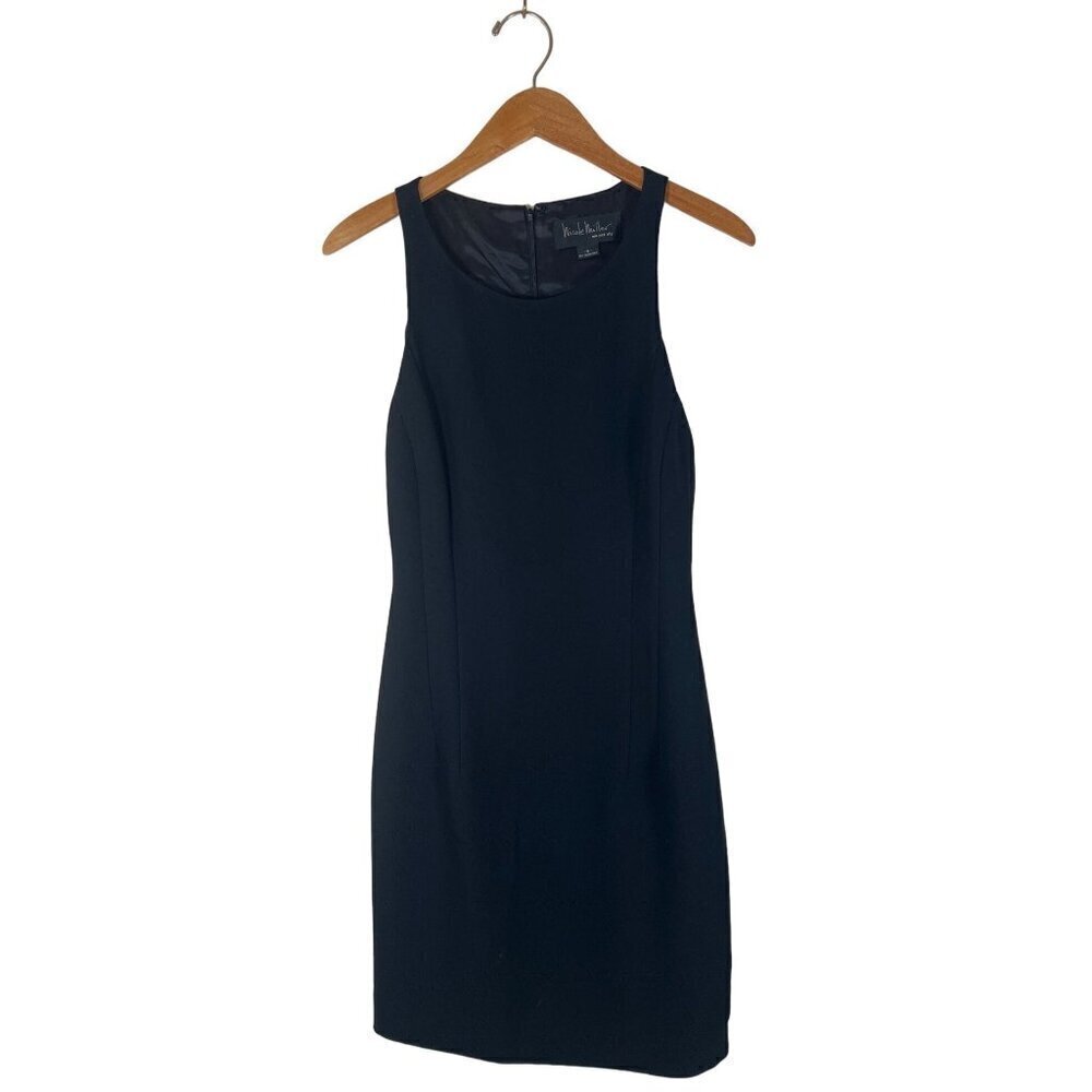 Nicole‎ Miller Womens Size 6 Black Cocktail Sheath Dress Bodycon Racerback Lined